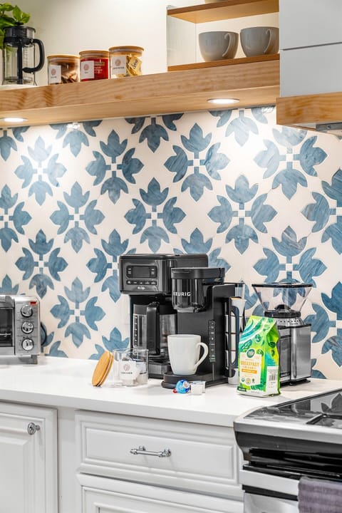 Start your day right! Enjoy a freshly brewed cup of coffee from our dedicated coffee station, complete with a Keurig and a selection of pods.