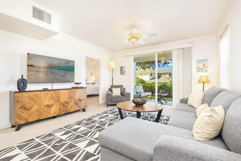 Bright and welcoming living room with garden views
