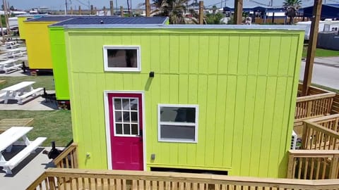 At about 125 square feet, Lime Out tiny home is ready to welcome you to Crystal Beach!