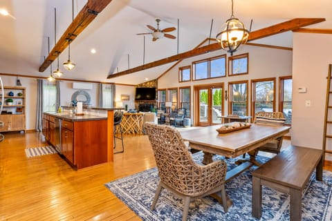 Open concept kitchen,dining and living space