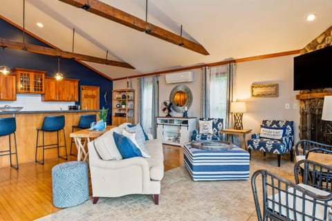 Open concept kitchen, dining and living space