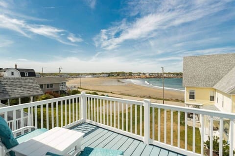 View from balcony overseeing Short Sands Beach and Fun-O-Rama arcade, Union Bluff and the Golden Rod