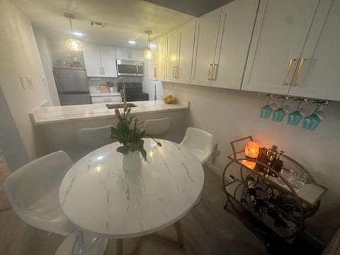 Dining, kitchen, bar cart