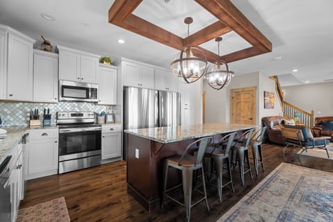 You'll love making meals in this kitchen with gorgeous lake views