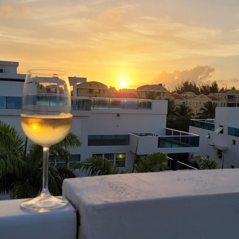 You favorite beverage while watching the sunset on you private terrace.