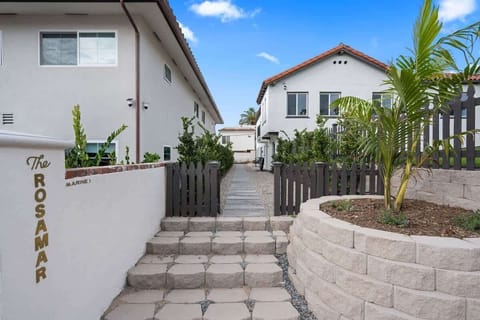 Exterior Entrance to Marine: This is the private Entrance, the long patio area has a Hammock and Patio chairs for extra outdoor fun!