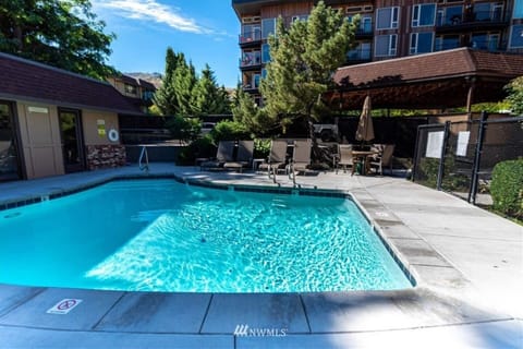 Heated play pool with outdoor furniture and sauna. Just steps from the front door. The pool will be opened on May 15th - September 30th. The sauna is open year round. 

Pool hours are 9AM - 10PM.

**Featuring ADULTS ONLY hours from 3-5PM daily.**