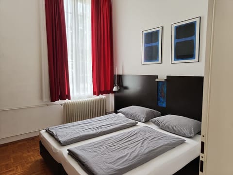 Comfortable bedroom with double bed