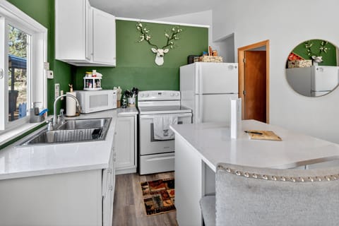 Indoors, Kitchen, Appliance, Refrigerator, Microwave