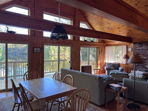 Amazing views of the lake from the dining room table