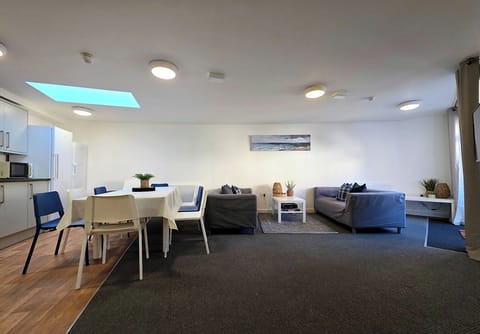 Open plan kitchen, dining and lounge area on the ground floor.