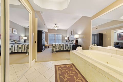 Tranquil retreat featuring elegant decor and a relaxing whirlpool tub!