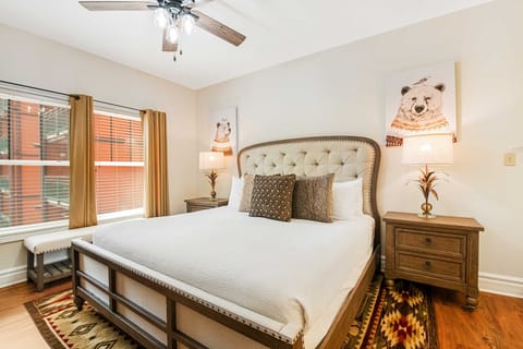 Tranquil space awaits with plush bedding and charming decor for restful nights!