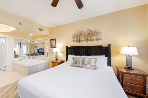 Relax in comfort with serene decor and a soothing en-suite jacuzzi!