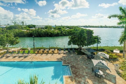 There is a swimming pool, and it is heated!