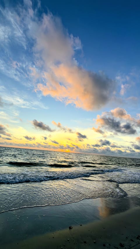 A view walking on the beach