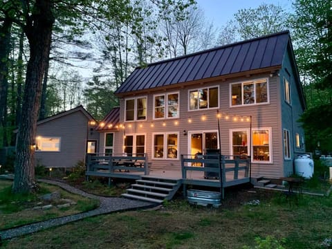 view of the deck from the lake