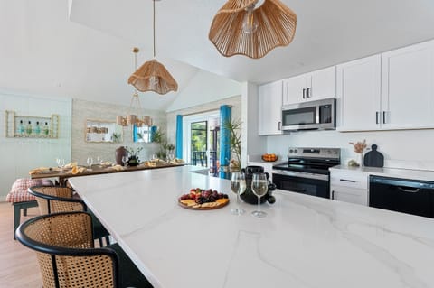 Modern, clean kitchen—bright, sleek, and ready for anything from coffee to full dinners