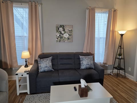 The sofa makes out into a comfortable bed with a full thickness queen mattress.