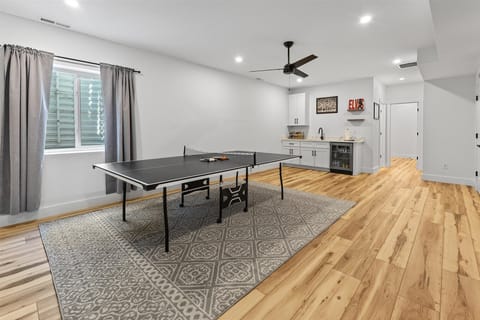 Lower level with ping pong and wetbar
