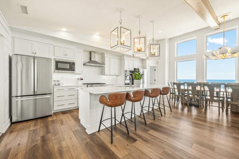 Kitchen with Bar Seating and Ocean Views on Third Level