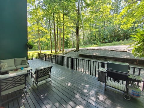 Comfortable furniture and partially covered