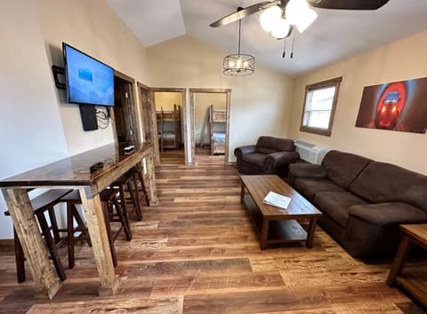 Living Area & Dining Area w/ Large Flat Screen TV