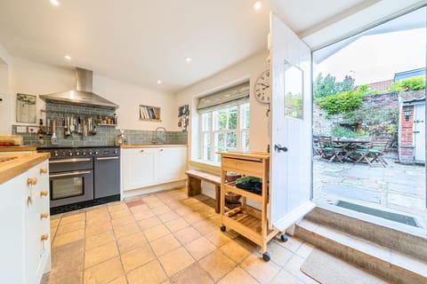 back door into the courtyard garden