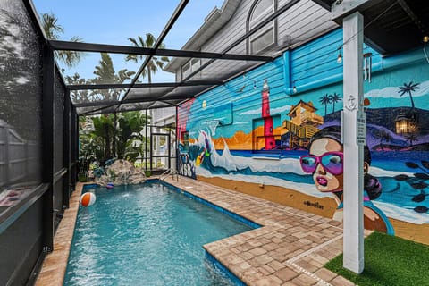 Have fun shooting hoops while in the pool