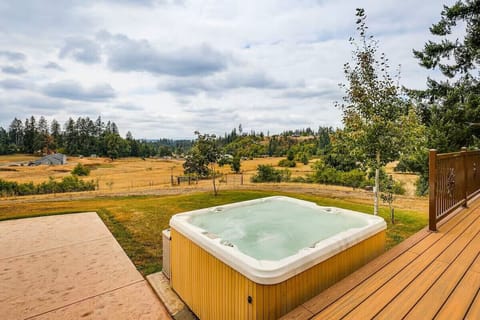 Enjoy the view while relaxing in our hot tub. 