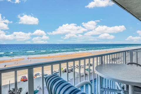 Enjoy sweeping ocean and shoreline views from this private beach stay balcony. Perfect for morning coffee, sunset relaxation, and soaking in the coastal breeze during your beachfront vacation escape.