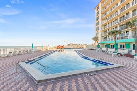 Enjoy your beach stay at this oceanfront resort pool, offering refreshing swims, lounge seating, and sweeping ocean views. Just steps from the sand, it's an ideal place to relax and soak up the coastal vibe.
