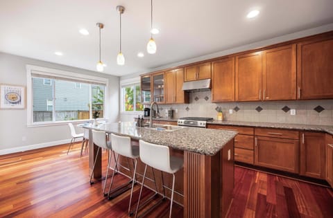 Spacious chef-friendly kitchen with a large island and plenty of counter space.