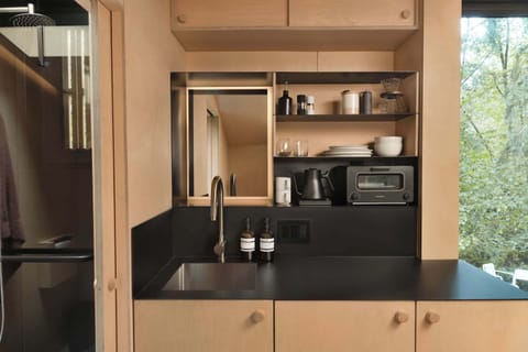 The kitchenette is a very modest setup, with limited options so we suggest planning ahead if you intend to cook in the space. Reach out and let us know if you'd like an extensive list of what we have in the kitchenette. 