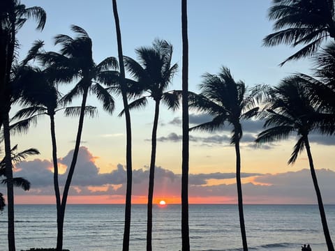 The remarkable sunset off our lanai