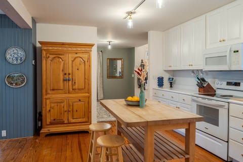 Kitchen with large pantry cabinet
