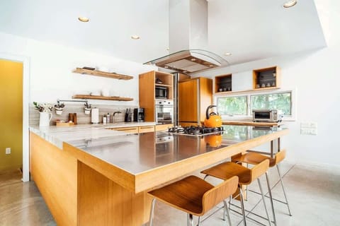 Our designer kitchen with bar seating.