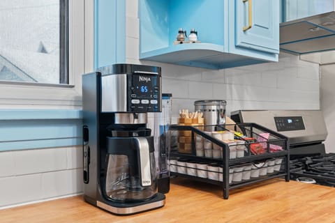 Complimentary coffee and fixings