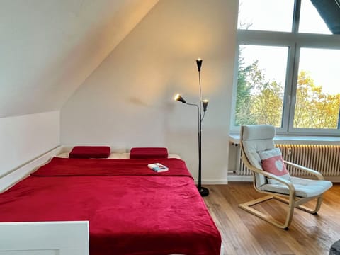 Furniture, Flooring, Interior Design, Floor, Wall, Wood, Bedroom, Room, Bed, Ceiling