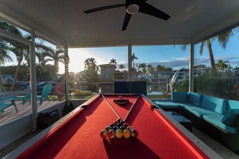 Challenge friends to a game of pool just steps from the waterfront.