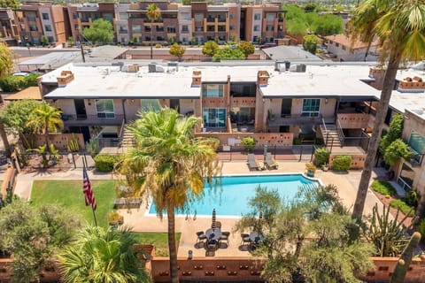 You`ve got a clear view of the complex and the pool right from the top.