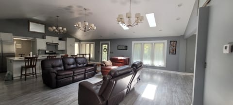 living room next to the kitchen 