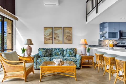 Cozy and bright living space is furnished for relaxation. The perfect spot to kick back, read a book, or just enjoy the peaceful atmosphere after a day out