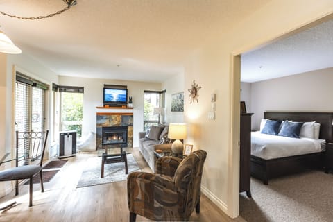 Streaming TV. Double glass doors. AC unit / natural gas fireplace. Kitchentte.