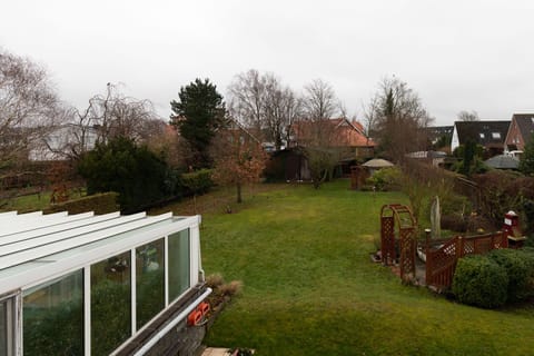 View from the balcony into the garden