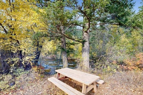 Picnic table near the river