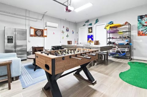 The game room! Features pool table, foosball, darts, and more!