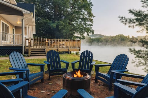 Sit around the fire, chat and watch the incredible river views in the Adirondacks