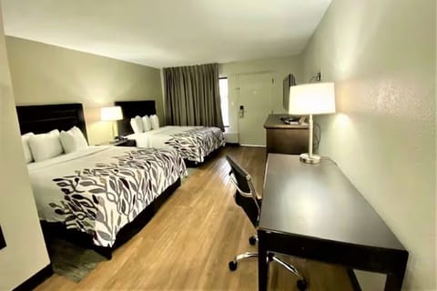 Settle in with two beds and an easy work setup