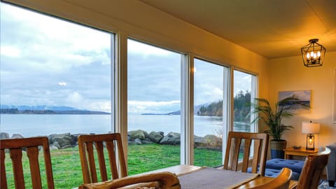 Dining room view of beach and Sound.